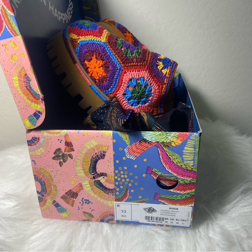 FARM Rio Multicolor Crochet Clogs Sz 10 NWB - Picture 10 of 11